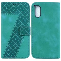 For Sony Xperia 5 V 7-shaped Embossed Leather Phone Case(Green)