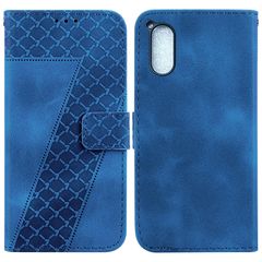 For Sony Xperia 5 V 7-shaped Embossed Leather Phone Case(Blue)