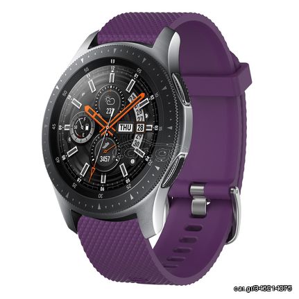 For Samsung Galaxy Watch 46mm 22mm Diamond Textured Silicone Watch Band(Purple)