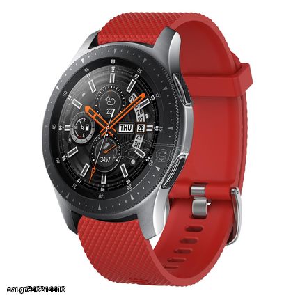 For Samsung Galaxy Watch 46mm 22mm Diamond Textured Silicone Watch Band(Red)