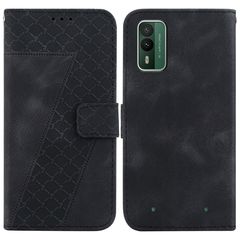 For Nokia XR21 7-shaped Embossed Leather Phone Case(Black)