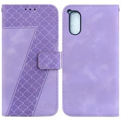 For Sony Xperia 5 V 7-shaped Embossed Leather Phone Case(Purple)