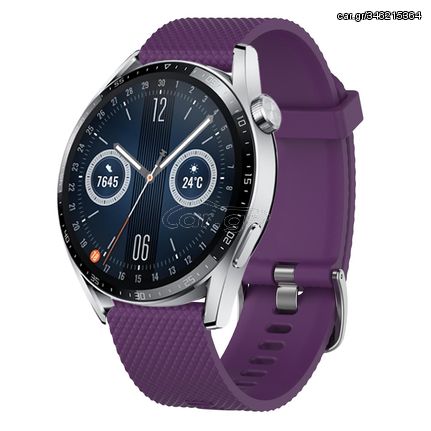 For Huawei Watch GT3 42mm 20mm Diamond Textured Silicone Watch Band(Purple)