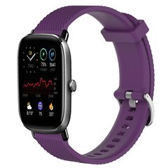 For Amazfit GTS 4 Mini 20mm Diamond Textured Silicone Watch Band(Purple)