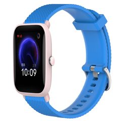 For Amazfit Pop Pro 20mm Diamond Textured Silicone Watch Band(Sky Blue)