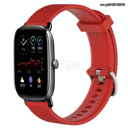 For Amazfit GTS 2 Mini 20mm Diamond Textured Silicone Watch Band(Red)