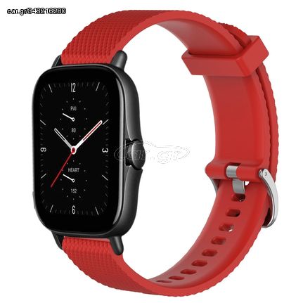 For Amazfit GTS 2E 20mm Diamond Textured Silicone Watch Band(Red)