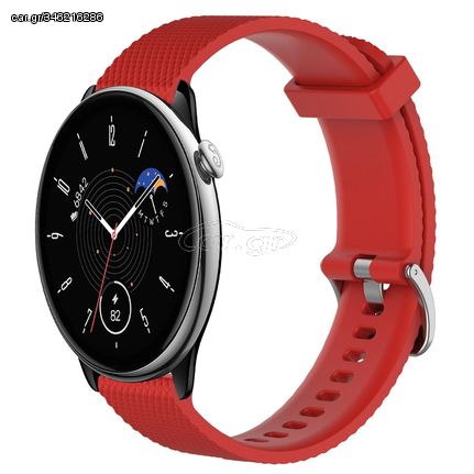 For Amazfit GTR Mini 20mm Diamond Textured Silicone Watch Band(Red)