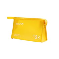 Portable Waterproof PVC Toiletry Bag Cosmetic Storage Bag Travel Clutch(Yellow)