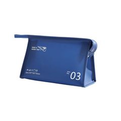 Portable Waterproof PVC Toiletry Bag Cosmetic Storage Bag Travel Clutch(Navy Blue)