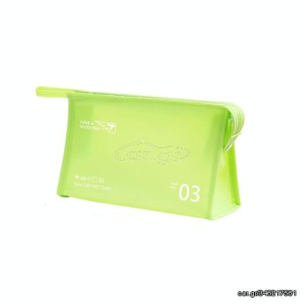 Portable Waterproof PVC Toiletry Bag Cosmetic Storage Bag Travel Clutch(Light Green)