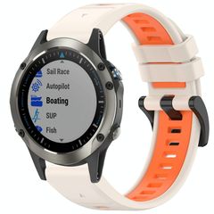 For Garmin Fenix 5X Sapphire / GPS / Plus Sports Two-Color Quick Release Silicone Watch Band(Starlight+Orange)