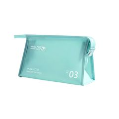 Portable Waterproof PVC Toiletry Bag Cosmetic Storage Bag Travel Clutch(Light Blue)