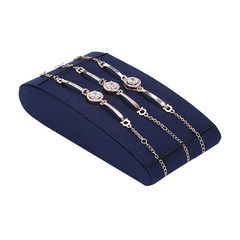 8x18x4cm Bracelet Holder Jewelry Display Props Blue Microfiber Window Necklace Earring Ring Stand