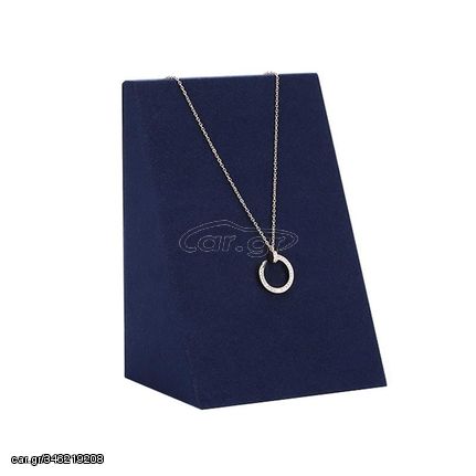 10x7.5x14cm Vertical Necklace Holder Jewelry Display Props Blue Microfiber Window Necklace Earring Ring Stand