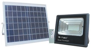 V-TAC LED Ηλιακός Προβολέας 40W 1050lm Μαύρος 4000K 120° Φως Ημέρας 10000mAh 8574