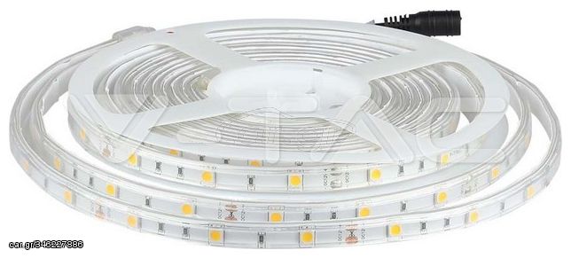 V-TAC LED Ταινία 6W Dimmable 500lm/m Αδιάβροχη IP65 Θερμό 3000K 5 Μέτρα 212145