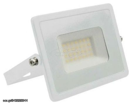 V-TAC Προβολέας LED 30W PF	> 0.9 2510lm CRI	>70 100° IP65 φυσικό λευκό 4000K λευκό σώμα 215956