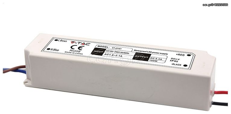 Τροφοδοτικό Αδιάβροχο Πλαστικό IP67 για LED 100W 8A 12V 3236