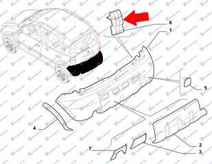 ΒΑΣΗ ΠΡΟΦΥΛΑΚΤΗΡΑ ΠΙΣΩ ΕΣΩ ΠΛΑΣΤΙΚΗ (4Χ4 CLIMBING) (Γ) - FIAT PANDA,2003-2014 040004302