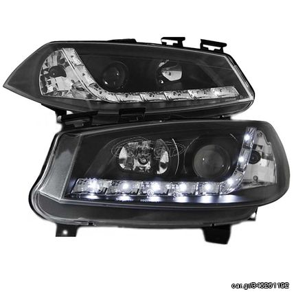 Μπροστινά Φανάρια Set Για Renault Megane II 02-05 DRL Black H1/H1 Junyan