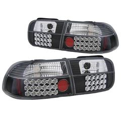 Πισινά Φανάρια Set Για Honda Civic 92-95 2D/4D Led Μαύρα Sonar