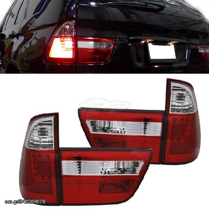 Πισινά Φανάρια Set Για Bmw X5 E53 99-03 Led Bar Κόκκινο/Crystal JunYan