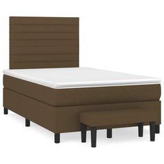 ΚΡΕΒΑΤΙ BOXSPRING ΜΕ ΣΤΡΩΜΑ ΣΚΟΥΡΟ ΚΑΦΕ 120X190 ΕΚ ΥΦΑΣΜΑΤΙΝΟ 3270365