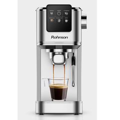 Rohnson R-98016 Αυτόματη Μηχανή Espresso 1350W Πίεσης 20bar για Cappuccino Ασημί