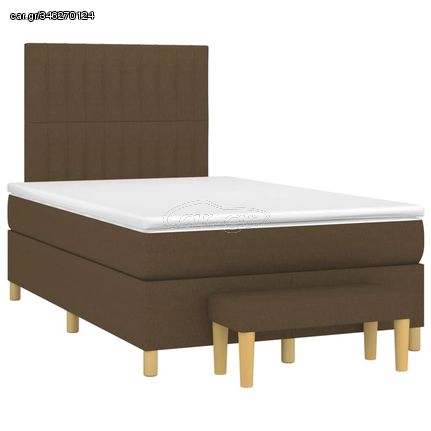 ΚΡΕΒΑΤΙ BOXSPRING ΜΕ ΣΤΡΩΜΑ ΣΚΟΥΡΟ ΚΑΦΕ 120X190 ΕΚ ΥΦΑΣΜΑΤΙΝΟ 3270421