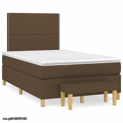 ΚΡΕΒΑΤΙ BOXSPRING ΜΕ ΣΤΡΩΜΑ ΣΚΟΥΡΟ ΚΑΦΕ 120X190 ΕΚ ΥΦΑΣΜΑΤΙΝΟ 3270400