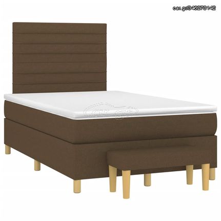 ΚΡΕΒΑΤΙ BOXSPRING ΜΕ ΣΤΡΩΜΑ ΣΚΟΥΡΟ ΚΑΦΕ 120X190 ΕΚ ΥΦΑΣΜΑΤΙΝΟ 3270414