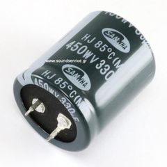 ΠΥΚΝΩΤΗΣ ΗΛΕΚΤΡΟΛΥΤΙΚΟΣ 330uF 450V 85C ΠΛΑΚΕΤΑΣ D30x36mm SAMWHA