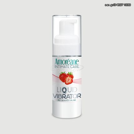 Υγρός Δονητής με Γεύση Φράουλα Amoreane Liquid Vibrator Strawberry Flavor - 30 ml