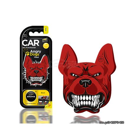 Αρωματικό Αυτοκινήτου Κρεμαστό Aroma Angry Dogs Pitbull Black 1 Τεμάχιο