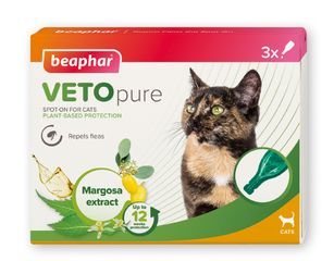 Beaphar Biocton Spot On Cat Veto Pure Αντιπαρασιτικές Αμπούλες για Γάτες, περιέχει 3 φιαλίδια