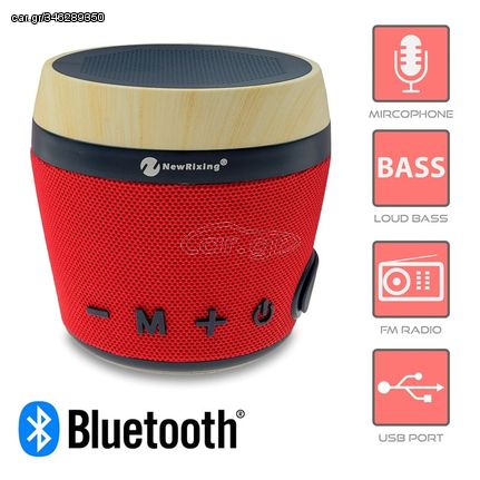 Bluetooth Ηχείο Φορητό New Rixing NR-1018 Red