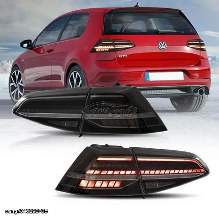 Πισινά Φανάρια Set Για Vw Golf VII 7 & 7.5 11-19 Led Bar Dynamic Facelift 7.5 GTI/R Look Φιμέ VLand