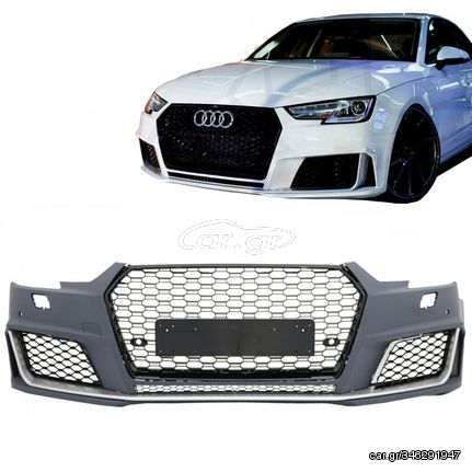 Μπροστινός Προφυλακτήρας Για Audi A4 B9 16-18 RS4 Look Με Μάσκα