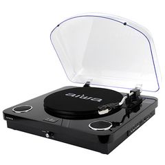 Aiwa All In One Stereo Turntable Black Refurbished, REF-GBTUR-120BKMKII