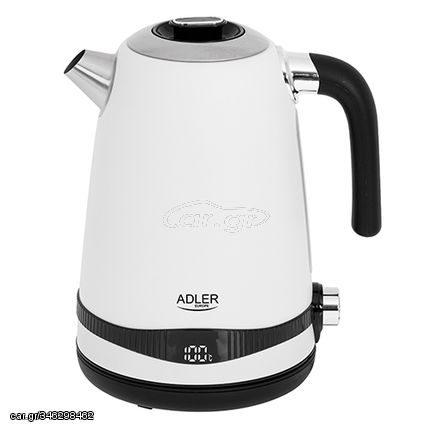 Adler 1,7L Steel Electric Kettle with Lcd and Temperature Control White, AD1295W