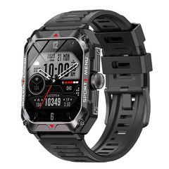 Lamtech Sport Watch Bt5.1 with Health Sensor and Sport Tracking Square Tft 2.02' Display Black, LAM113485