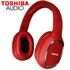 Toshiba Audio Bluetooth Sport Rubber Coated Stereo Headphone Red Refurbished, REF-RZE-BT160H-RED