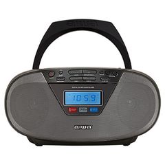 Aiwa Portable AC/DC Stereo Cd/Mp3/Fm-Pll/Bt Player Black, BBTU-400BK