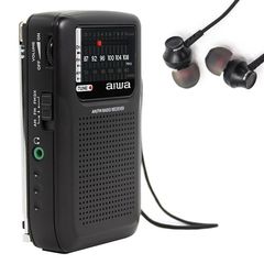 Aiwa Pocket Radio with Earphones Black, RS-33