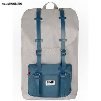 8848 Travel Backpack 15,6' Unisex Waterproof Light Gray with Blue Pocket, 111-006-023