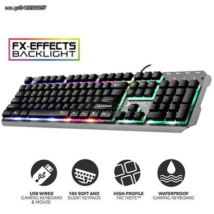 Alcatroz Spill Proof Gaming Keyboard with Backlight Effects, XKB300