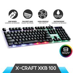 Alcatroz Spill Proof Gaming Keyboard with Backlight Effects, XKB100