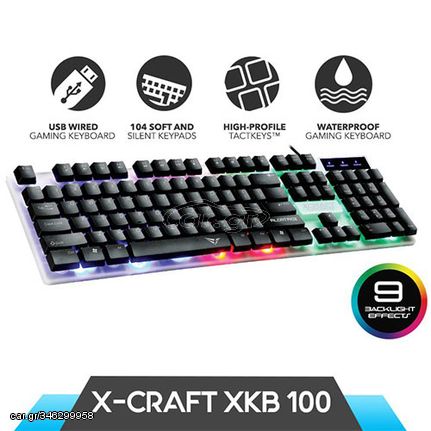 Alcatroz Spill Proof Gaming Keyboard with Backlight Effects, XKB100