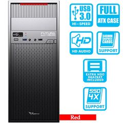 Alcatroz PC Case with Psu 450W Futura Red Pro N5000, FUTURAN5000R